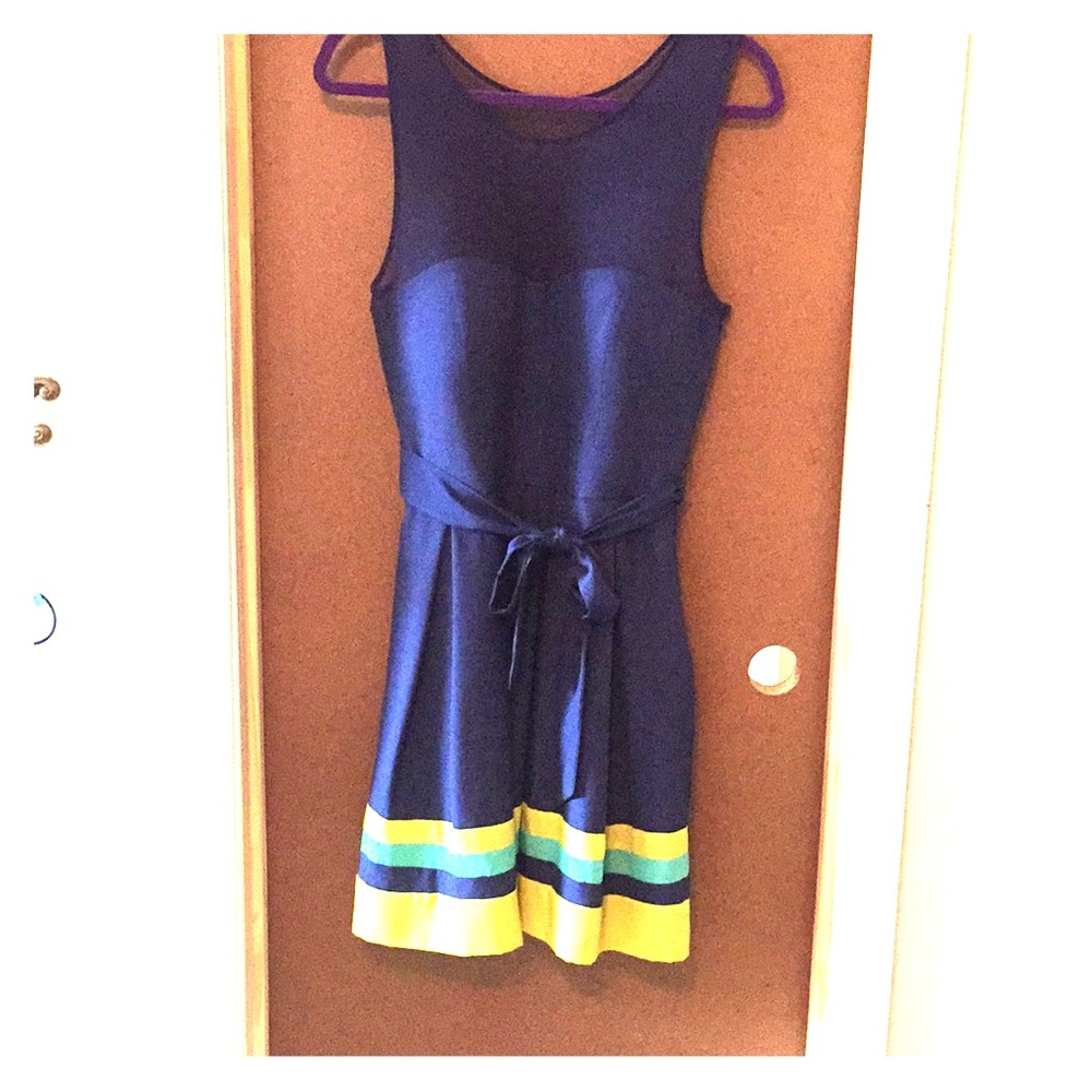 Guess Los Angeles, Navy Multi Mesh Dress